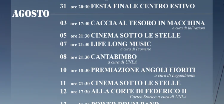 Programma del ferragosto castellano 2023