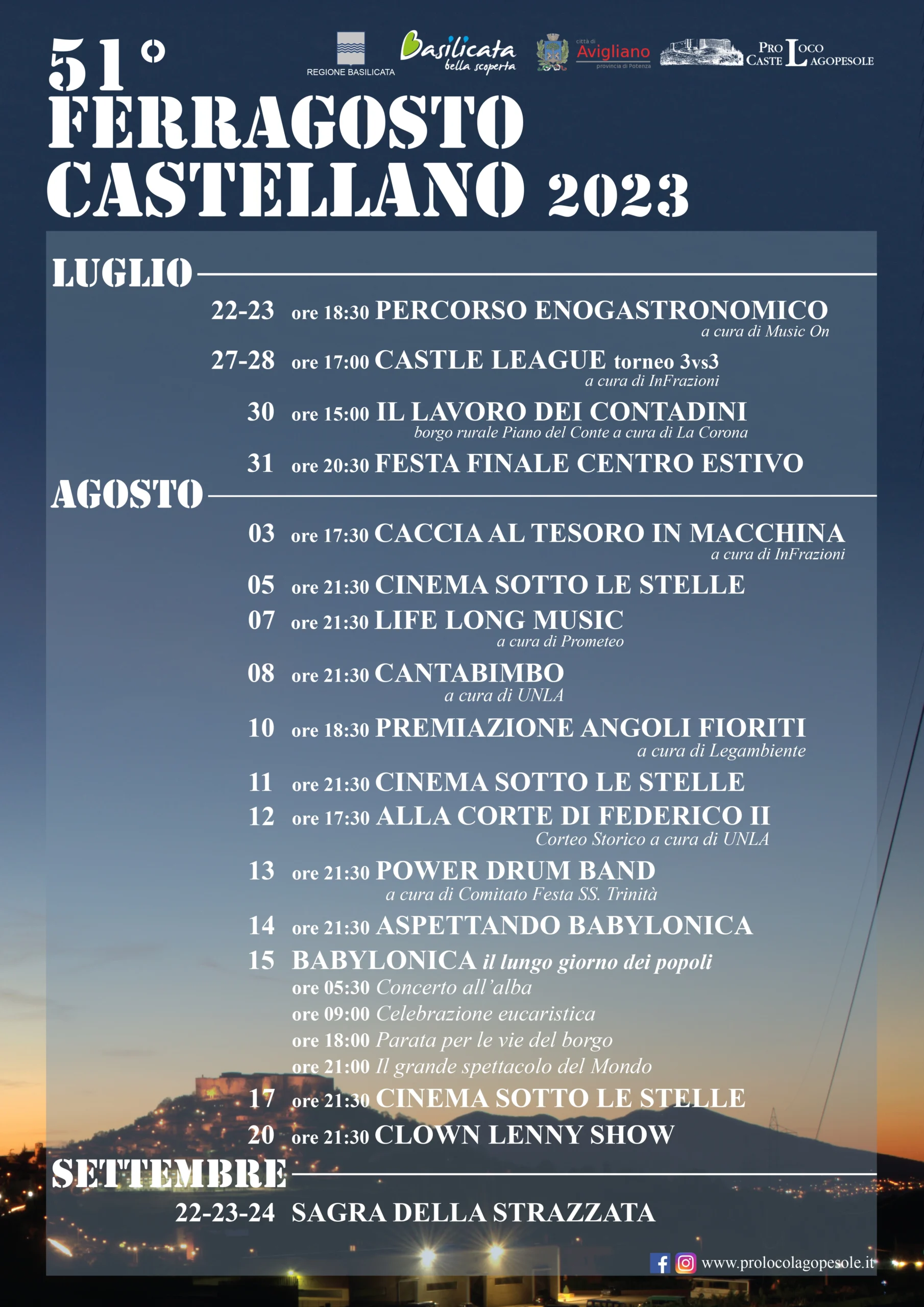 Programma del ferragosto castellano 2023